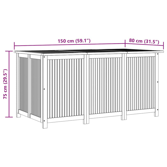 Ladă depozitare pentru grădină 150x80x75 cm lemn masiv acacia - WALTI WALTI