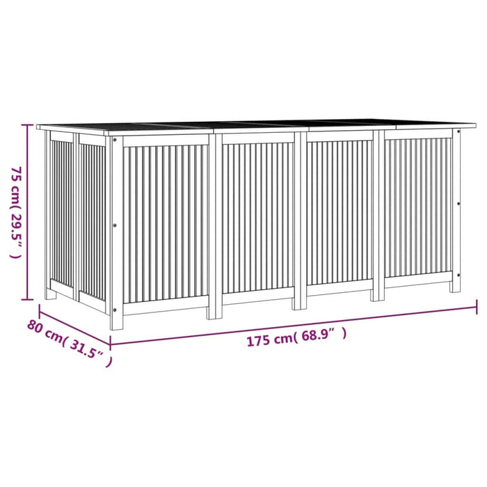 Ladă depozitare pentru grădină 175x80x75 cm lemn masiv acacia - WALTI WALTI