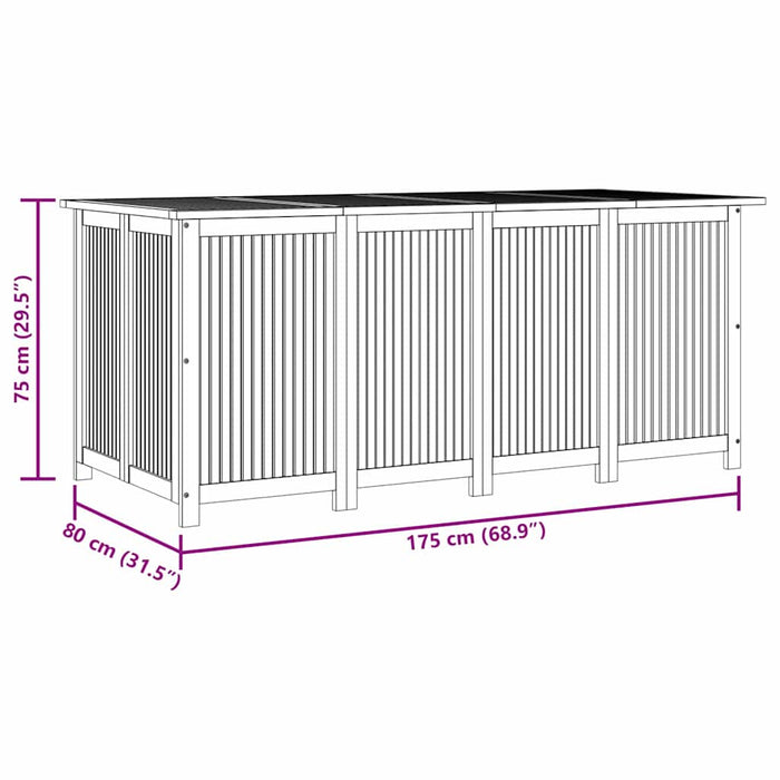 Ladă depozitare pentru grădină 175x80x75 cm lemn masiv acacia - WALTI WALTI