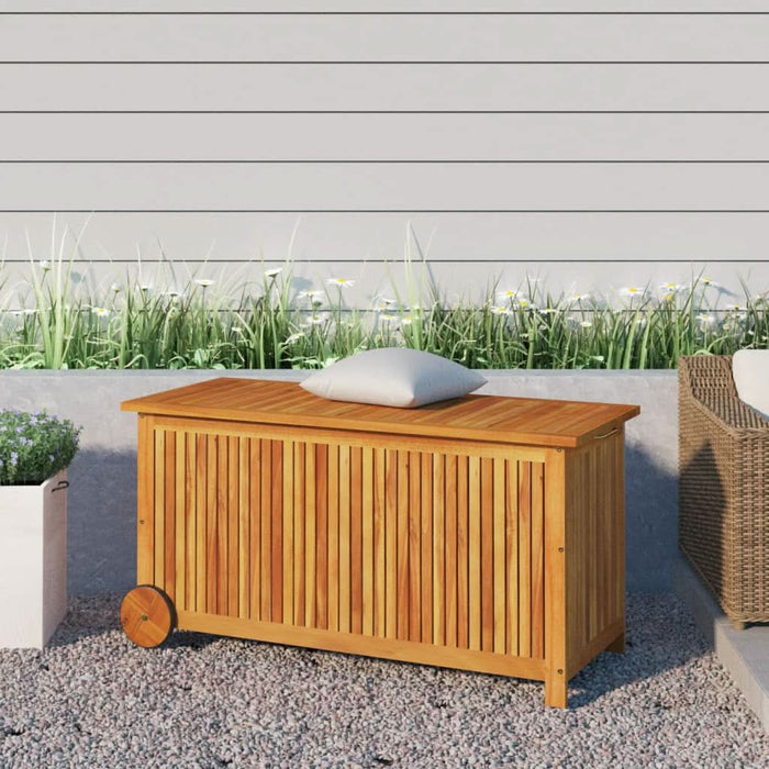 Ladă de depozitare de grădină cu roți, 113x50x58 cm lemn acacia - WALTI WALTI