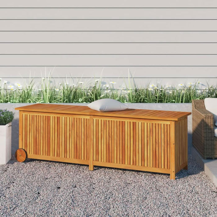 Ladă depozitare grădină cu roți, 150x50x58cm, lemn masiv acacia - WALTI WALTI