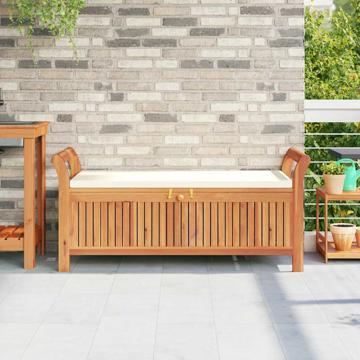 Bancă de depozitare cu pernă, 126 cm, lemn masiv de acacia - WALTI WALTI