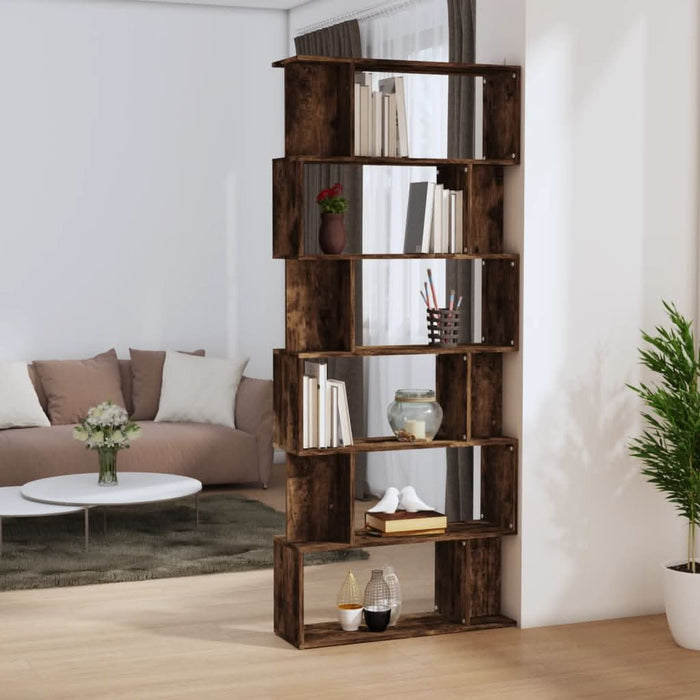 Bibliotecă/Separator stejar fumuriu 80x24x192 cm lemn prelucrat - WALTI WALTI