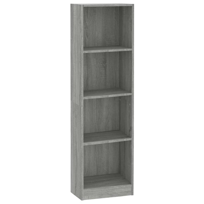 Bibliotecă cu 4 niveluri gri sonoma 40x24x143 cm lemn compozit WALTI