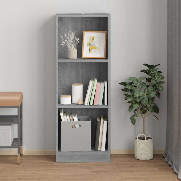 Bibliotecă cu 3 niveluri gri sonoma 40x24x109 cm lemn compozit WALTI