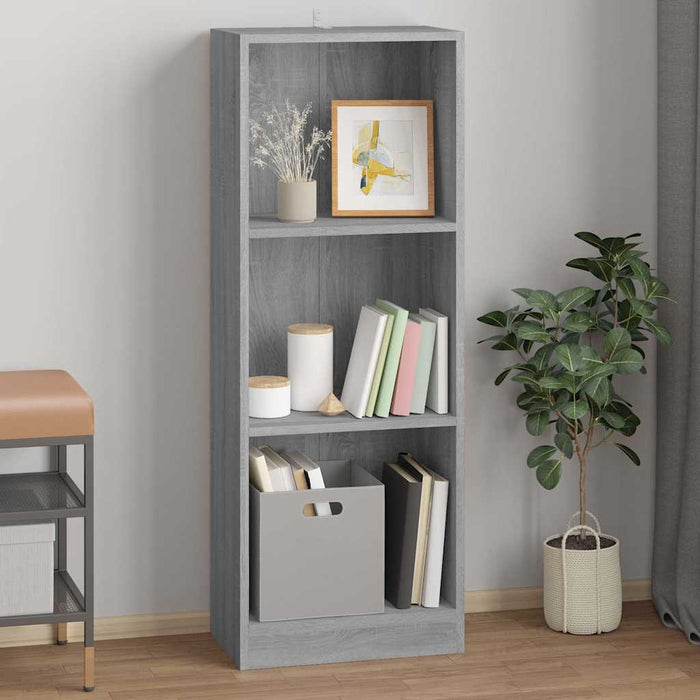 Bibliotecă cu 3 niveluri gri sonoma 40x24x109 cm lemn compozit WALTI