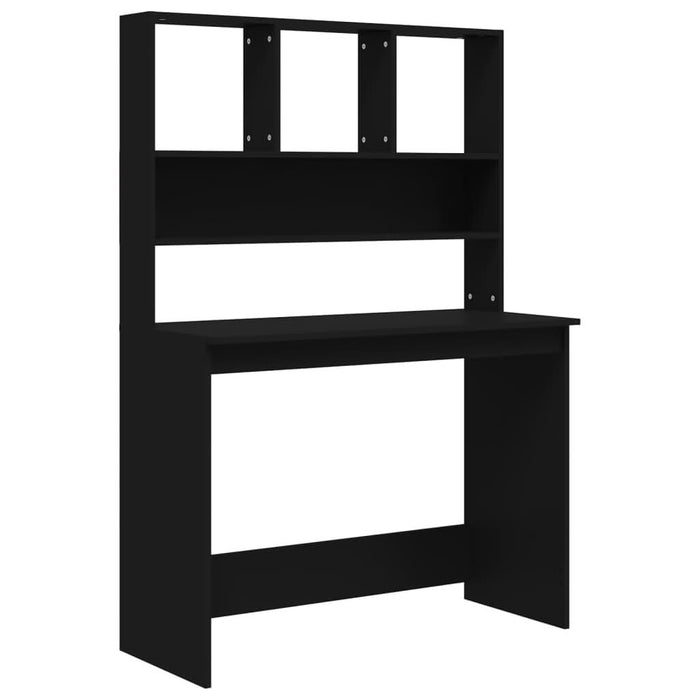 Birou cu rafturi, negru, 102x45x148 cm, lemn compozit - WALTI WALTI