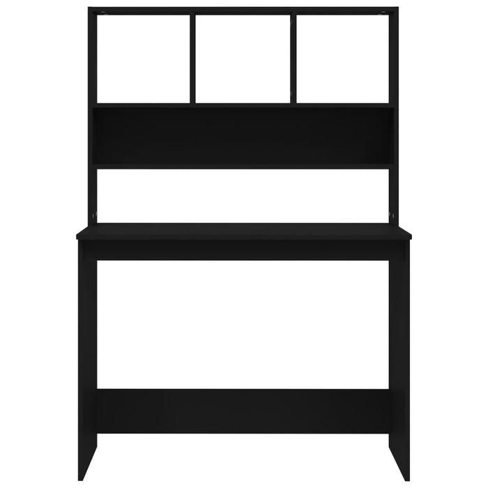 Birou cu rafturi, negru, 102x45x148 cm, lemn compozit - WALTI WALTI
