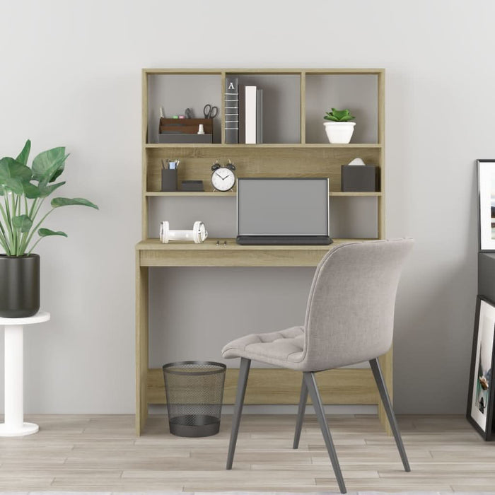Birou cu rafturi, stejar sonoma, 102x45x148 cm, lemn compozit - WALTI WALTI