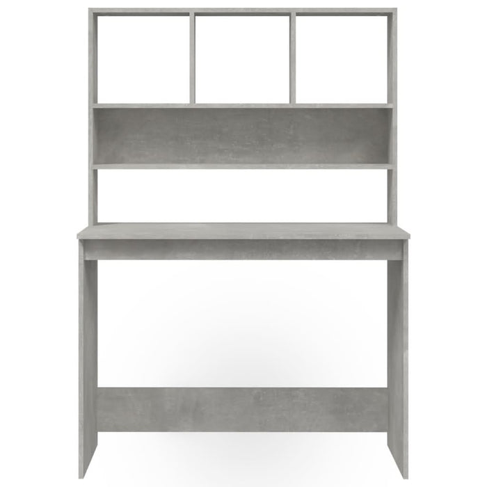 Birou cu rafturi, gri beton, 102x45x148 cm, lemn compozit - WALTI WALTI