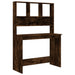 Birou cu rafturi, stejar fumuriu, 102x45x148 cm, lemn compozit - WALTI WALTI