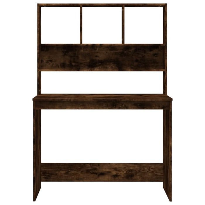 Birou cu rafturi, stejar fumuriu, 102x45x148 cm, lemn compozit - WALTI WALTI
