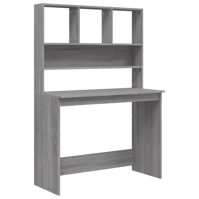 Birou cu rafturi, gri sonoma, 102x45x148 cm, lemn compozit - WALTI WALTI