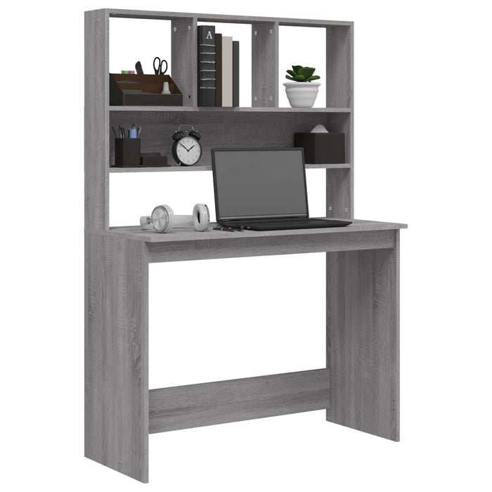 Birou cu rafturi, gri sonoma, 102x45x148 cm, lemn compozit - WALTI WALTI