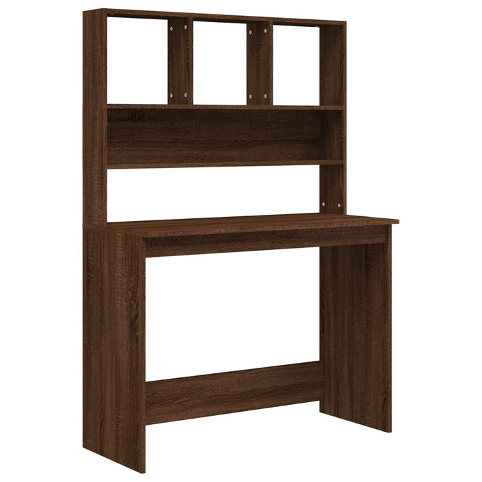 Birou cu rafturi, stejar maro, 102x45x148 cm, lemn compozit - WALTI WALTI