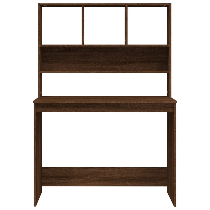 Birou cu rafturi, stejar maro, 102x45x148 cm, lemn compozit - WALTI WALTI