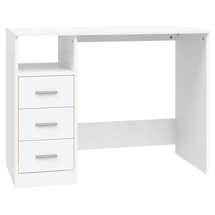 Birou cu sertare, alb, 102x50x76 cm, lemn prelucrat - WALTI WALTI
