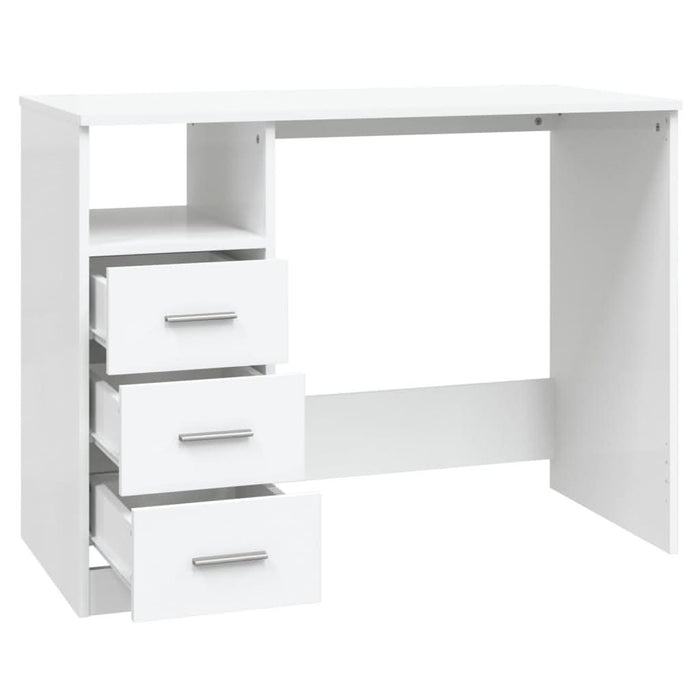 Birou cu sertare, alb, 102x50x76 cm, lemn prelucrat - WALTI WALTI
