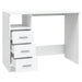 Birou cu sertare, alb, 102x50x76 cm, lemn prelucrat - WALTI WALTI