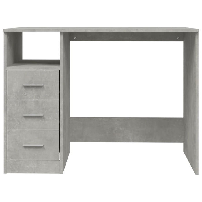 Birou cu sertare, gri beton, 102x50x76 cm, lemn prelucrat - WALTI WALTI