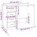Birou cu sertare, gri beton, 102x50x76 cm, lemn prelucrat - WALTI WALTI