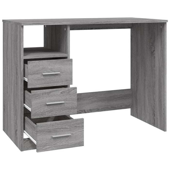 Birou cu sertare gri sonoma 102x50x76 cm lemn prelucrat - WALTI WALTI