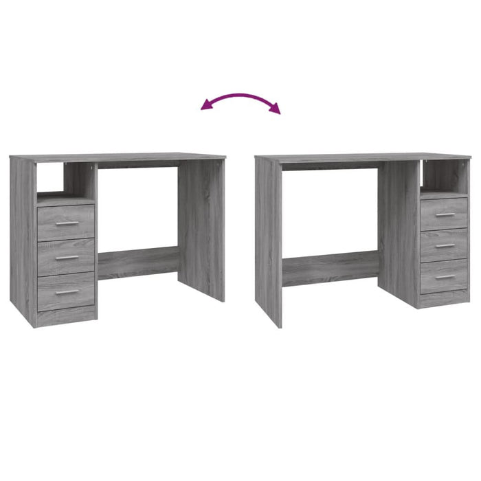Birou cu sertare gri sonoma 102x50x76 cm lemn prelucrat - WALTI WALTI