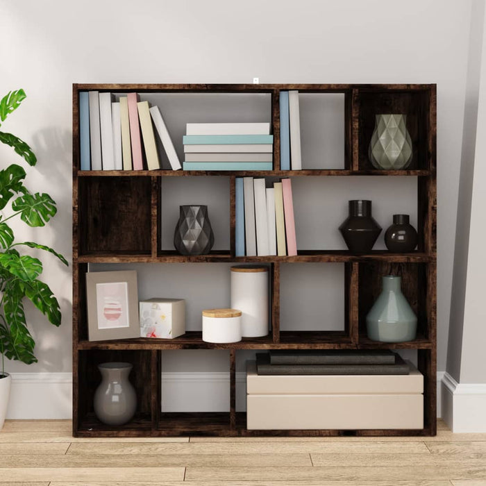 Bibliotecă/Separator de cameră, stejar fumuriu, 105x24x102 cm - WALTI WALTI