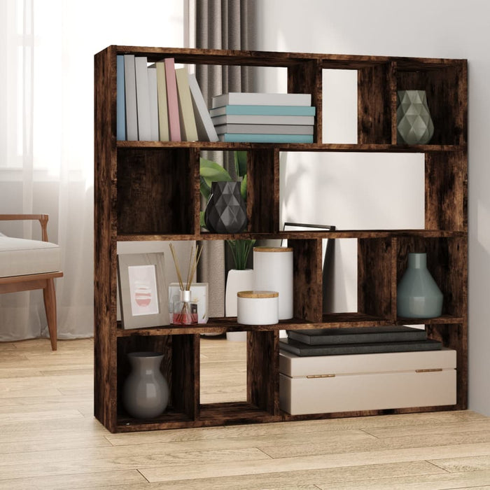 Bibliotecă/Separator de cameră, stejar fumuriu, 105x24x102 cm - WALTI WALTI