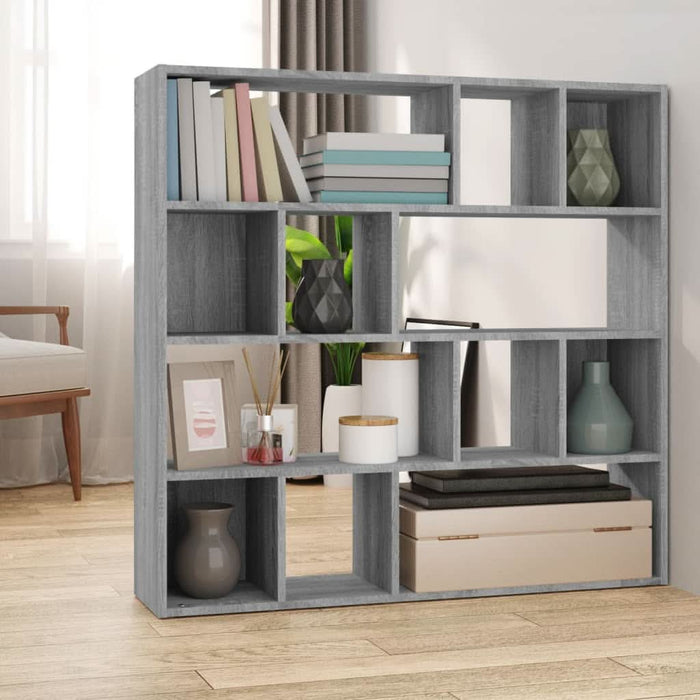 Bibliotecă/Separator de cameră, gri sonoma, 105x24x102 cm - WALTI WALTI