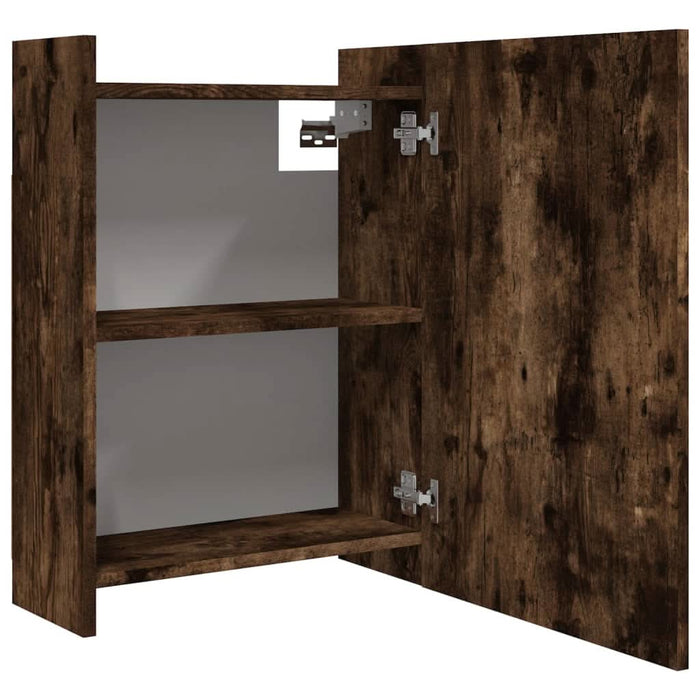 Dulap baie cu oglindă stejar fumuriu 62,5x20,5x64 cm lemn - WALTI WALTI