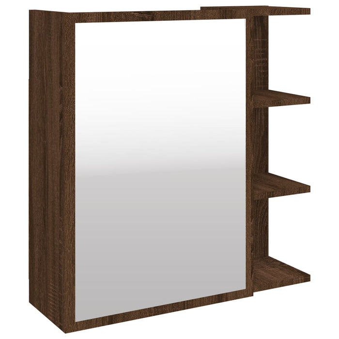 Dulap baie cu oglindă stejar maro 62,5x20,5x64 cm lemn compozit WALTI