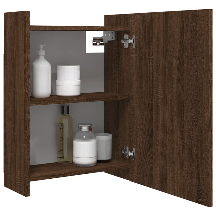 Dulap baie cu oglindă stejar maro 62,5x20,5x64 cm lemn compozit WALTI