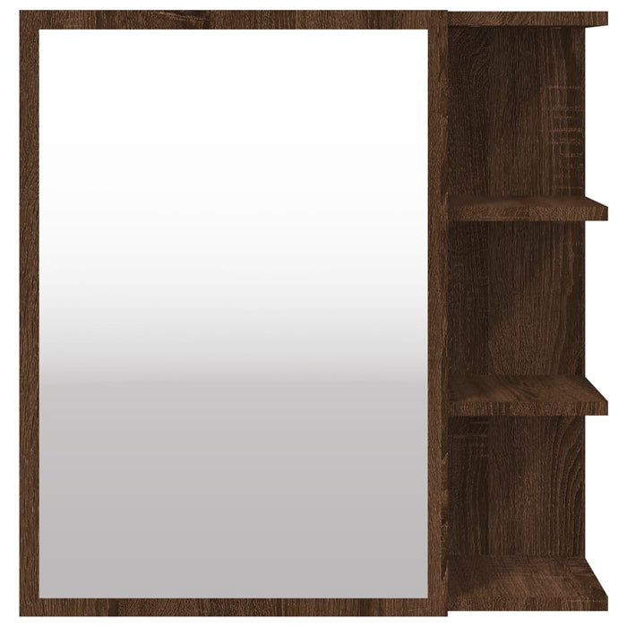 Dulap baie cu oglindă stejar maro 62,5x20,5x64 cm lemn compozit WALTI