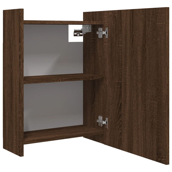 Dulap baie cu oglindă stejar maro 62,5x20,5x64 cm lemn compozit WALTI