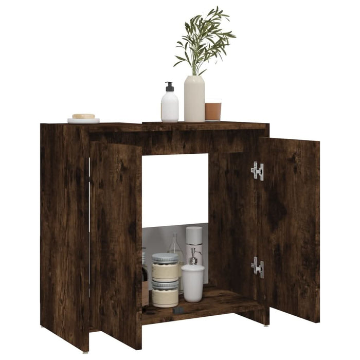 Dulap de baie, stejar fumuriu, 60x33x61 cm, lemn prelucrat - WALTI WALTI
