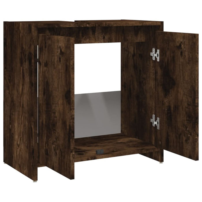 Dulap de baie, stejar fumuriu, 60x33x61 cm, lemn prelucrat - WALTI WALTI
