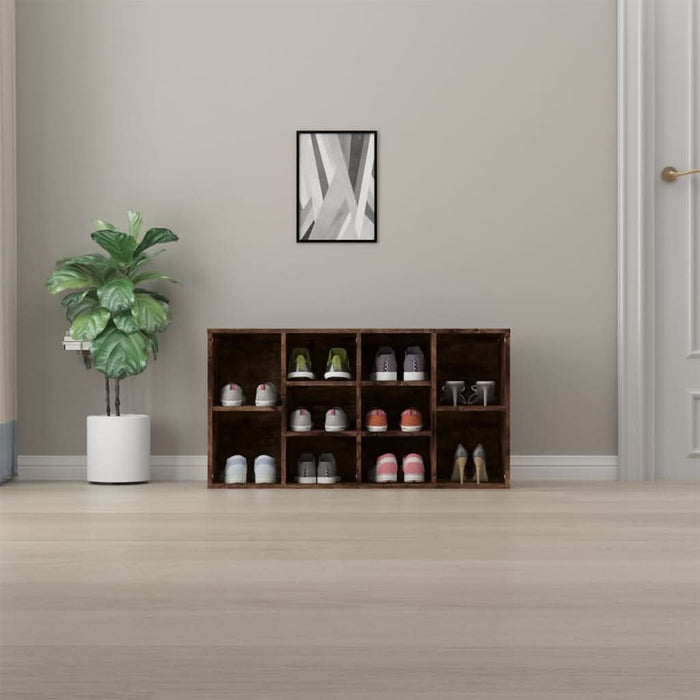 Bancă de pantofi, stejar fumuriu 103x30x54,5 cm lemn prelucrat - WALTI WALTI