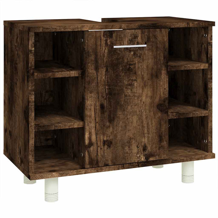 Dulap de baie, stejar fumuriu, 60x32x53,5 cm, lemn compozit - WALTI WALTI