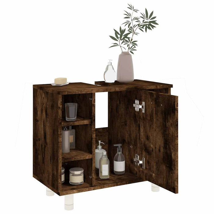 Dulap de baie, stejar fumuriu, 60x32x53,5 cm, lemn compozit - WALTI WALTI