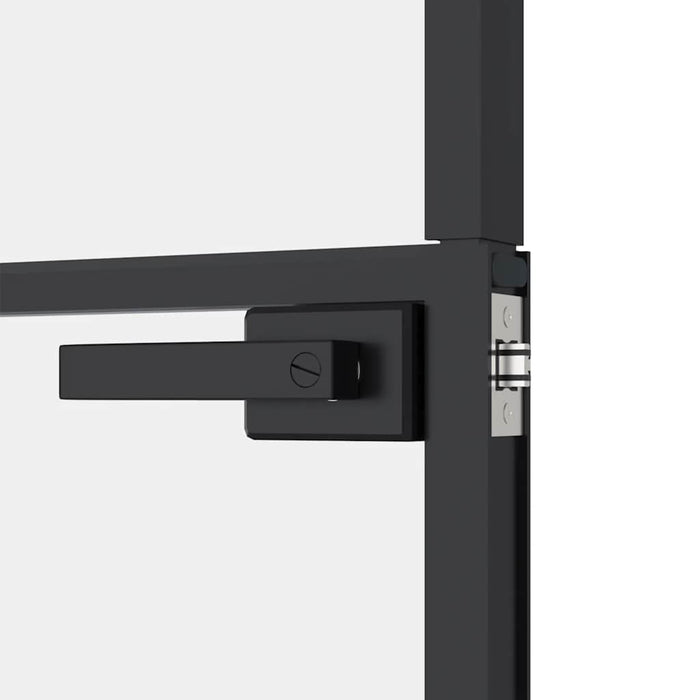Ușă de interior negru 76x201,5 cm sticlă securiz./aluminiu slim WALTI