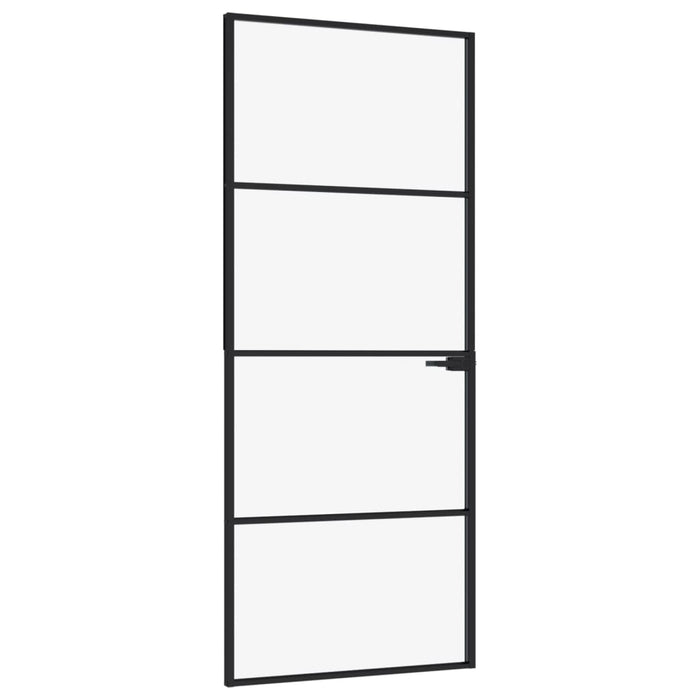 Ușă de interior negru 83x201,5 cm sticlă securiz./aluminiu slim - WALTI WALTI