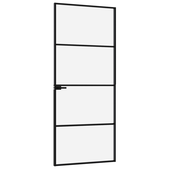 Ușă de interior negru 83x201,5 cm sticlă securiz./aluminiu slim - WALTI WALTI