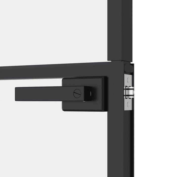Ușă de interior negru 93x201,5 cm sticlă securiz./aluminiu slim WALTI