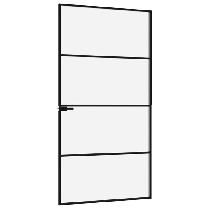 Ușă de interior negru 102x201,5cm sticlă securiz./aluminiu slim - WALTI WALTI