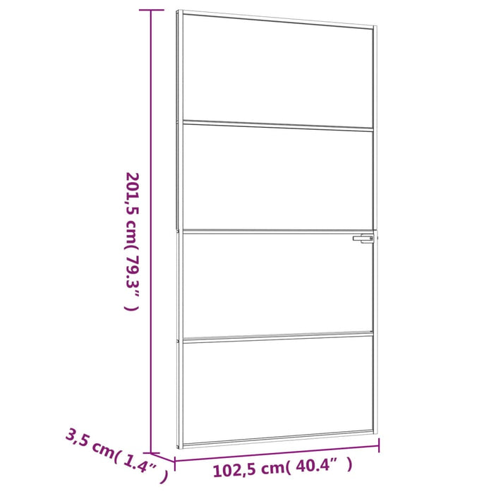 Ușă de interior negru 102x201,5cm sticlă securiz./aluminiu slim - WALTI WALTI