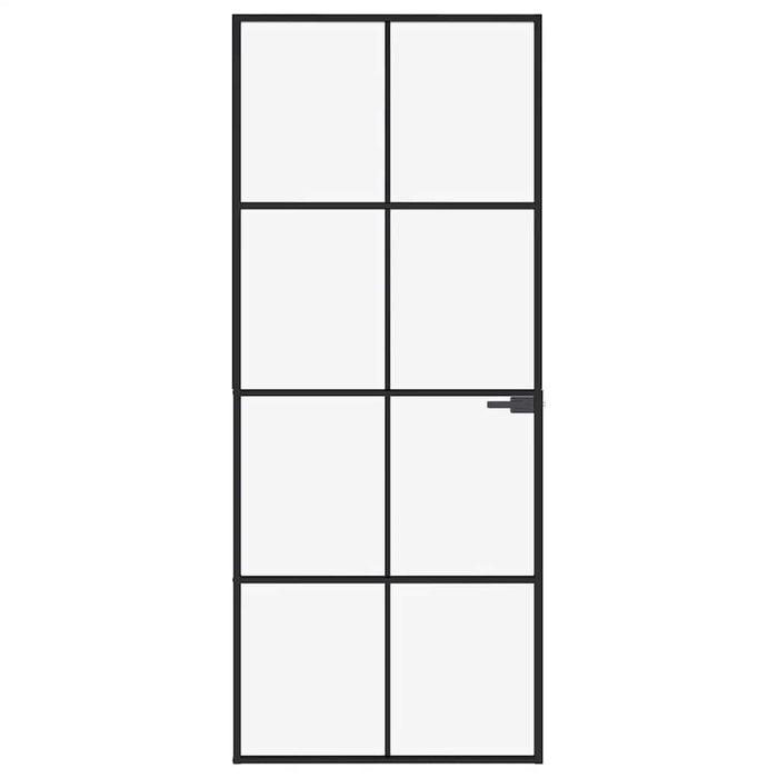 Ușă de interior negru 83x201,5 cm sticlă securiz./aluminiu slim WALTI