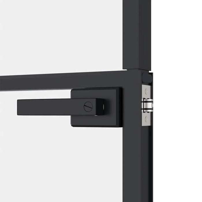 Ușă de interior negru 93x201,5 cm sticlă securiz./aluminiu slim WALTI