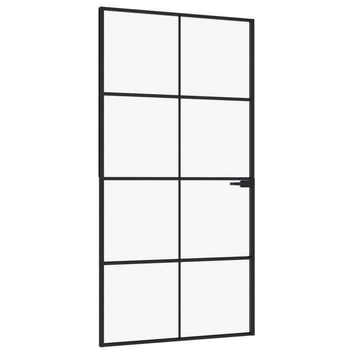 Ușă de interior negru 102x201,5cm sticlă securiz./aluminiu slim - WALTI WALTI