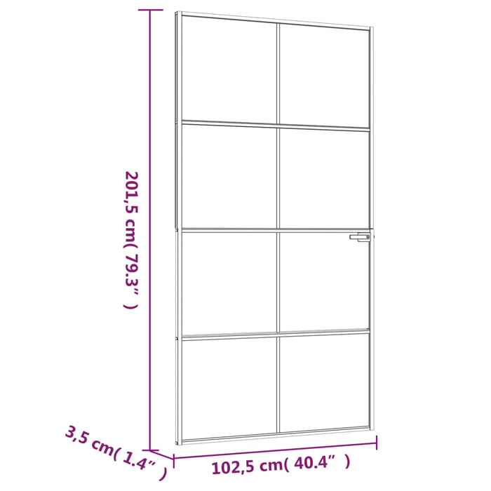 Ușă de interior negru 102x201,5cm sticlă securiz./aluminiu slim - WALTI WALTI